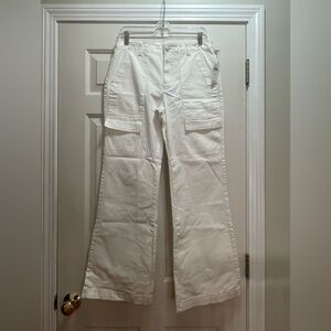Pilcro White Flare Pants Size 29 NWT